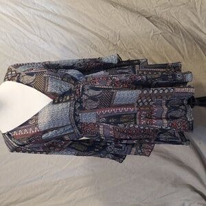 Soprano Fluted Sleeves Boho Midi Sundress SZ LG NWT